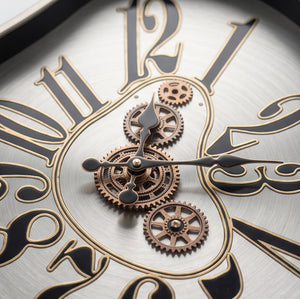 Sterling Silver Abstract Metal Wall Clock - Home Artisan