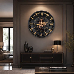 Nero Black Metal Wall Clock (31 inches)