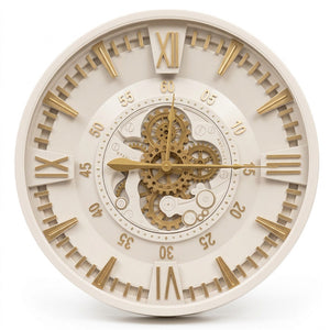 Bianca Ivory & Gold Metal Wall Clock - Home Artisan