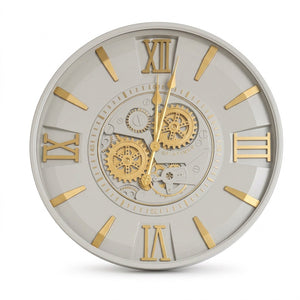 Lucien White & Gold Metal Wall Clock - Home Artisan