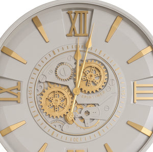 Lucien White & Gold Metal Wall Clock - Home Artisan