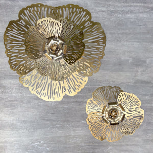 Golden Filigree Petal Wall Decor (Set of 2) - Home Artisan