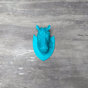 Aqua Horse Wall Head Sculpture - Home Artisan