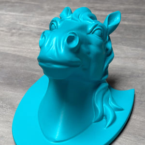 Aqua Horse Wall Head Sculpture - Home Artisan