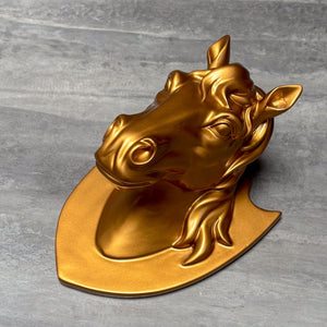 Golden Horse Wall Head Sculpture - Home Artisan