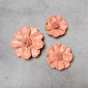 Peony Flowers Wall Sculpture (Peach) - Home Artisan