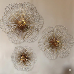Ornate Golden Burst Wall Decor (Set of 3)