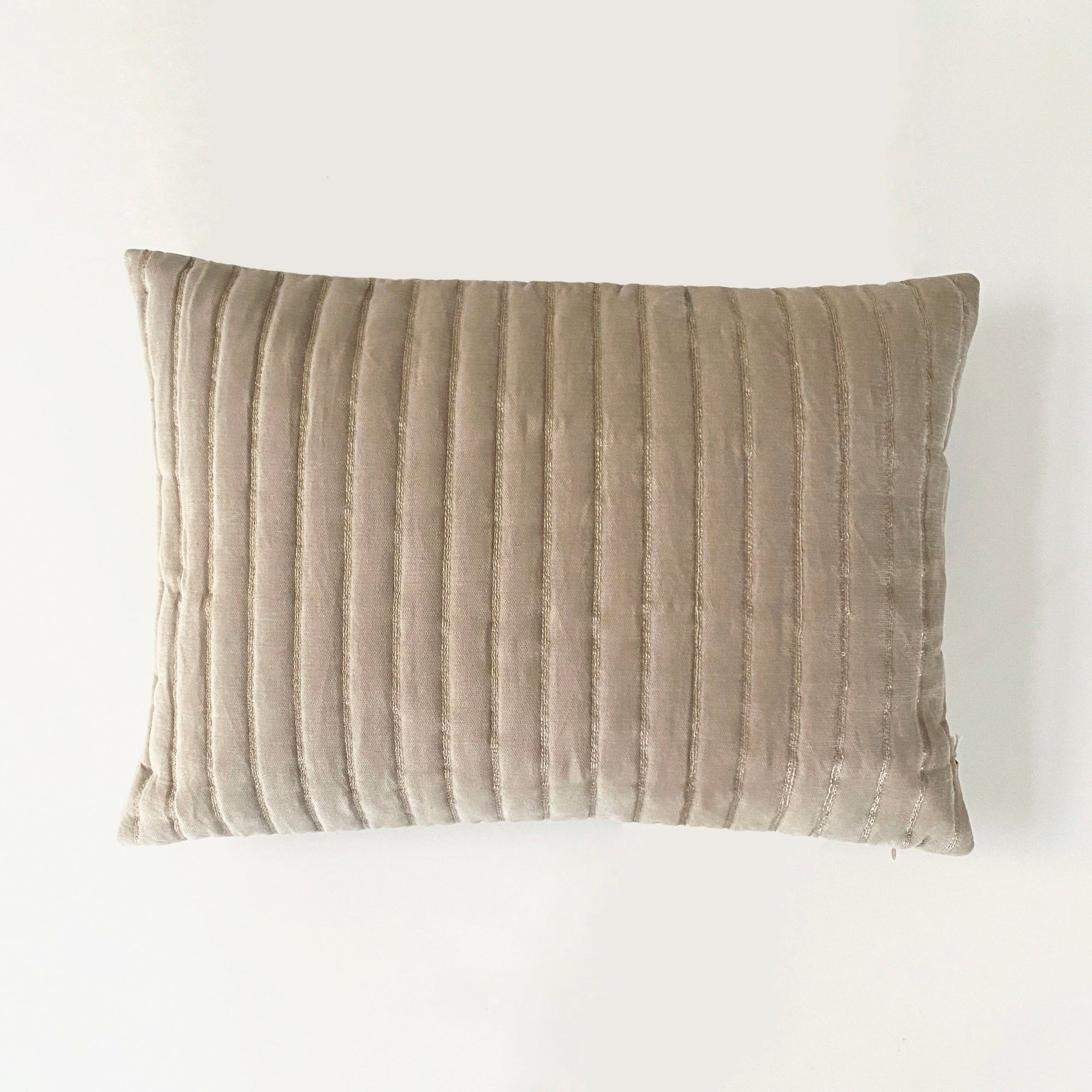 Eden Striped Oatmeal Oblong Cushion Cover by Sanctuary Living - Home Artisan