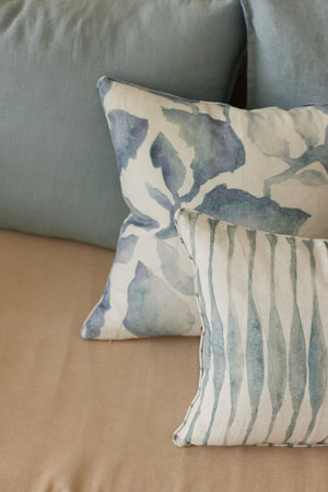Ripple Blue Oblong Linen Cushion Cover by Sanctuary Living - Home Artisan