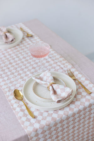 Checker Blush Table Napkin (Set of 2) by Sanctuary Living - Home Artisan