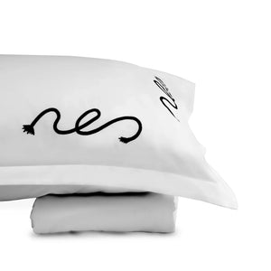 Twisted Rope White Cotton Sateen Bed Sheet by Veda Homes - Home Artisan