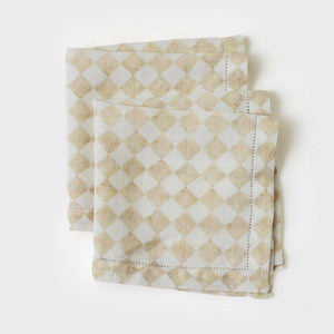 Checker Beige Table Napkin (Set of 2) by Sanctuary Living - Home Artisan