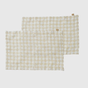 Checker Beige Table Mat (Set of 2) by Sanctuary Living - Home Artisan