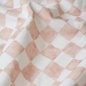Checker Blush Linen Bedspread by Sanctuary Living - Home Artisan