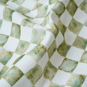 Checker Green Linen Bedspread by Sanctuary Living - Home Artisan