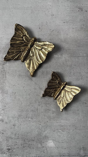Cassandra Metal Butterfly Wall Sculpture (Gold) - Set of 2