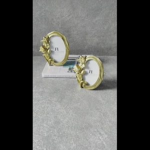 Tiffany Floral Detail Golden Photo Frame (5x7)