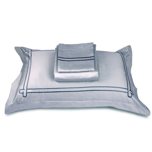 Little Hearts Silver Olive Cotton Sateen Bed Sheet by Veda Homes