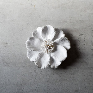 Peony Ceramic Flowers Wall Sculpture (White)