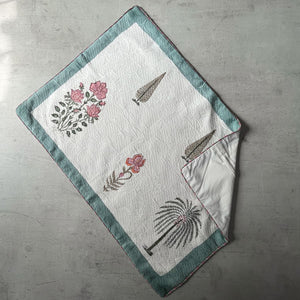 Ahida Floral Pattern Hand Block Print Bed Cover - Home Artisan