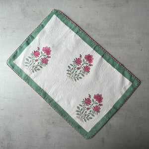 Maira Floral Pattern Hand Block Print Bed Cover