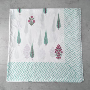 Alina Floral Pattern Hand Block Print Bed Sheet