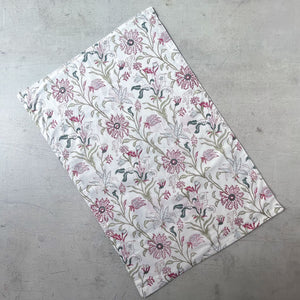 Rose and Palm Hand Block Print Bed Sheet - Home Artisan