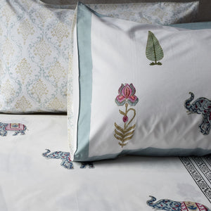 Zeinab Floral Pattern Hand Block Print Bed Sheet