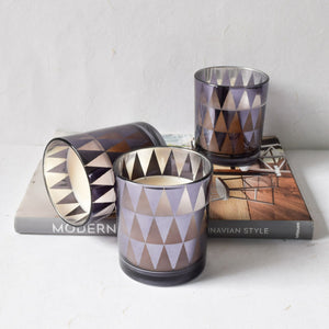 Dark Grey Triangle-Pattern Candles - Set of 3