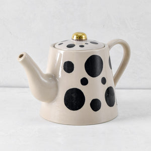 Monique Black Spots Ceramic Teapot - Home Artisan