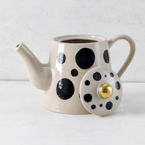 Monique Black Spots Ceramic Teapot - Home Artisan
