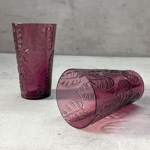 Lovato Plum Monstera Leaf Drinking Glass (Set of 2)