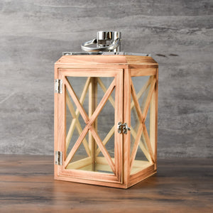 Yates Wooden Lantern with Jute Rope Handle (Large) - Home Artisan