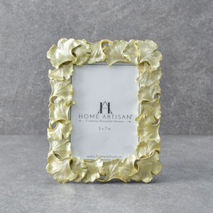 Issey Golden Gingko Leaf Photo Frame (5x7) - Home Artisan