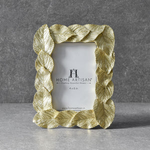 Livie Golden Leaf Photo Frame (4x6) - Home Artisan