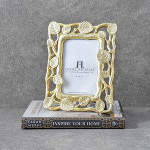 McQueen Golden Leaf Photo Frame (4x6) - Home Artisan
