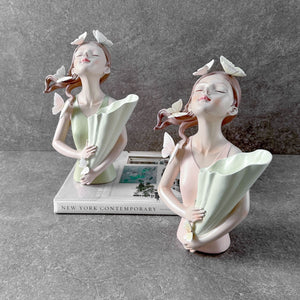 Beverly with a Bouquet Sculpture - Green