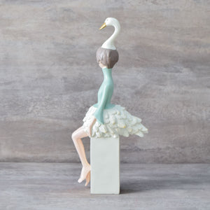 Isabella Swan Girl Sculpture - Green
