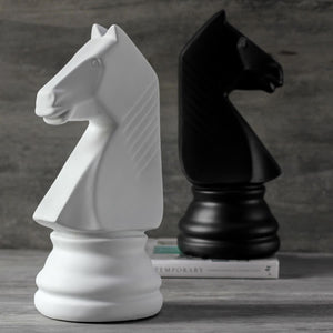 Chess Horse Sculpture - White