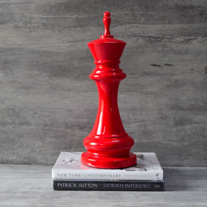 Chess King Sculpture - Red - Home Artisan