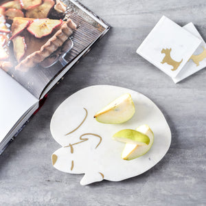 Brooks Marble and Brass Dog Platter - Home Artisan