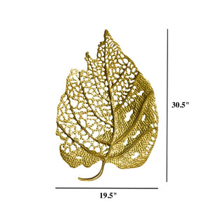 Golden Birch Leaves Wall Decor - Set of 2 - Home Artisan
