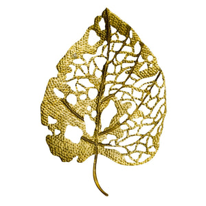 Golden Birch Leaves Wall Decor - Set of 2 - Home Artisan