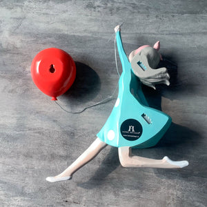 Cecille with a Balloon Wall Sculpture