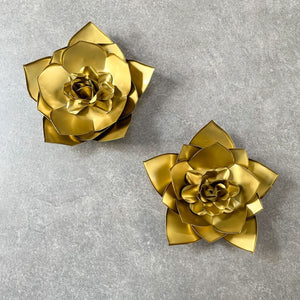Eliane Golden Gardenia Flower Wall Sculpture