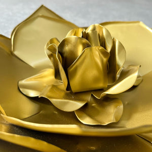 Eliane Golden Gardenia Flower Wall Sculpture