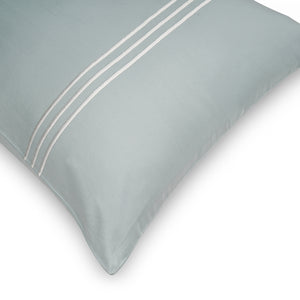 3 Stripes Frosty Green Cotton Sateen Bed Sheet by Veda Homes