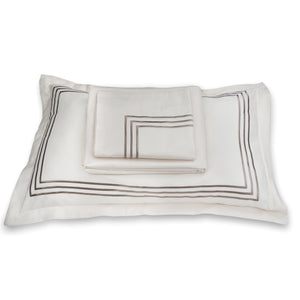 Parallel Cream Cotton Sateen Bed Sheet by Veda Homes - Home Artisan