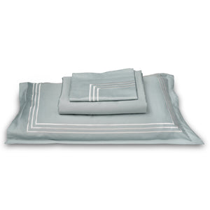 Parallel Frosty Green Cotton Sateen Bed Sheet by Veda Homes - Home Artisan