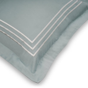 Parallel Frosty Green Cotton Sateen Bed Sheet by Veda Homes